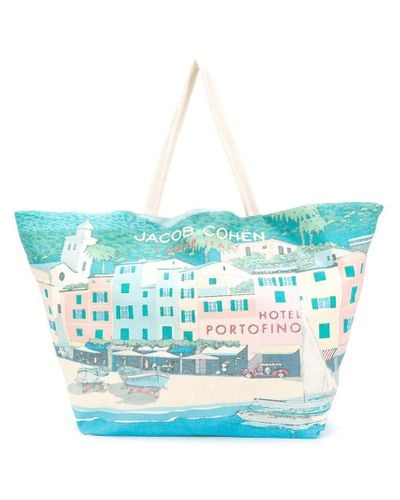 Sac cabas I Love Italy Coton Jacob Cohen en coloris Blanc - Lyst Sac cabas I Love Italy Coton Jacob Cohen en coloris Blanc - Lyst