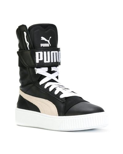 puma black lace shoes