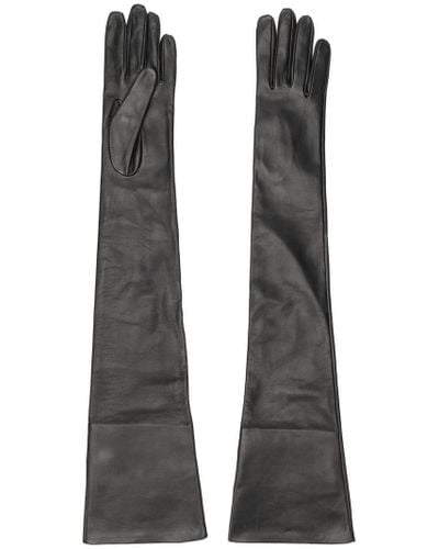 Max Mara Leather Long Gloves in Black - Lyst