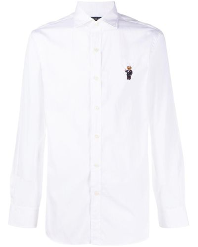 Polo Ralph Lauren Hemd mit Teddy-Stickerei in Weiß für Herren - Lyst