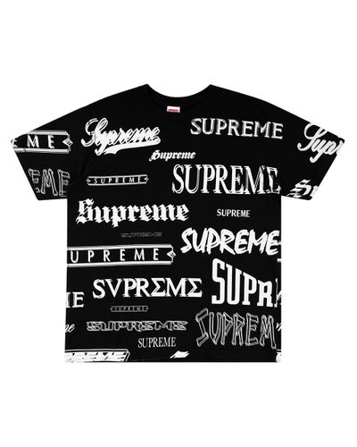Supreme Cotton Multi-logo T-shirt in Black for Men - Lyst