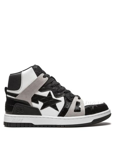 A Bathing Ape Leather Bape Sta 93 High-top Sneakers in Black for Men - Lyst