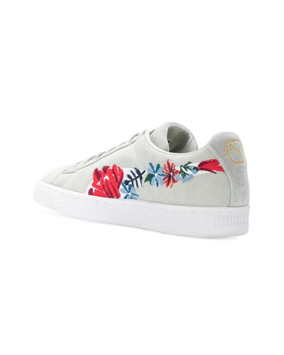 Zapatillas Hyper con bordado floral PUMA de Ante de color Gris | Lyst