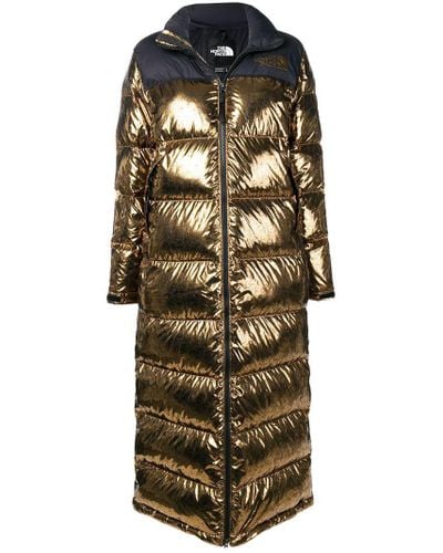 metallic gold bubble coat