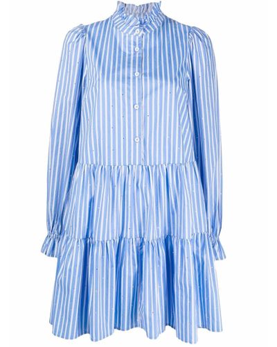 Essentiel Antwerp Cotton Striped Shirt Dress in Blue - Lyst