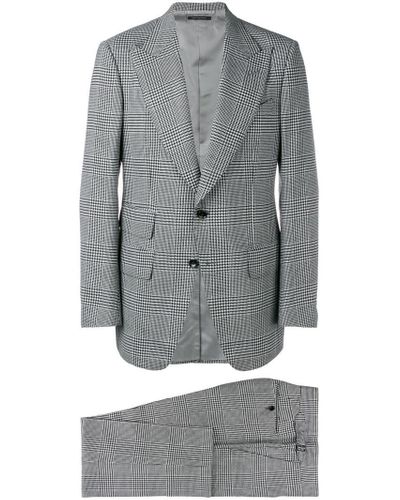 Tom Ford Wool Prince Of Wales Check Suit in Grey (Gray) for Men - Lyst