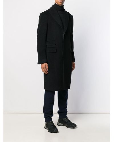 Z Zegna Wool Single-breasted Coat in Black for Men - Lyst