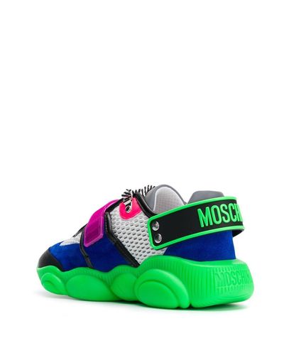 Moschino Leather Teddy Shoes Fluo Sneakers in Green - Lyst