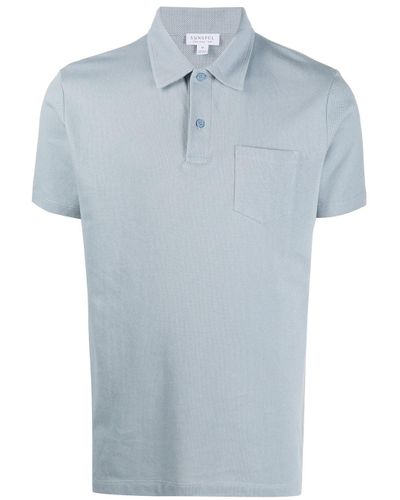 Sunspel Cotton Riviera Short-sleeved Polo Shirt in Blue for Men - Lyst