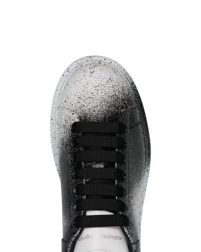 Alexander McQueen Black And White Sprayed Tint Print Leather Sneakers for  Men | Lyst Canada