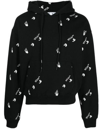 Off white logo print top hoodie