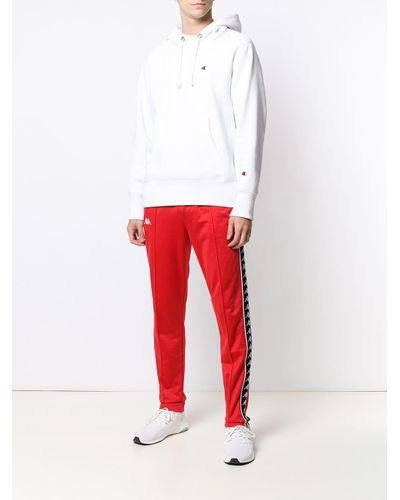 Kappa Logo Tape Detail Track Pants in Red for Men - Lyst