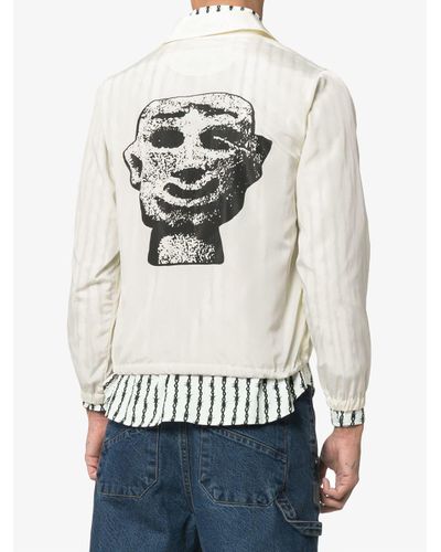 Ashley Williams Stone Head Graphic Print Jacket in White for Men - Lyst