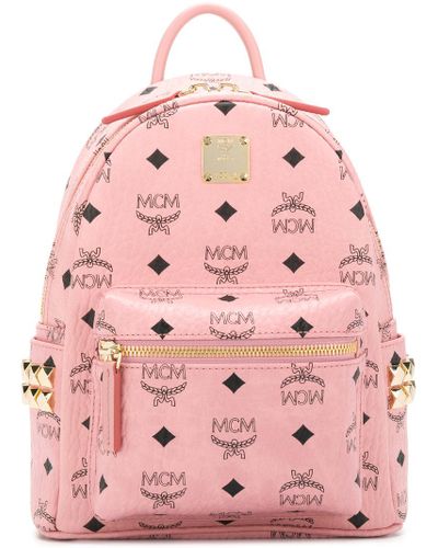 mcm mini pink leather backpack