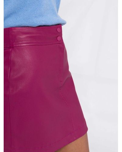Alberta Ferretti A-line Leather Skirt in Pink - Lyst