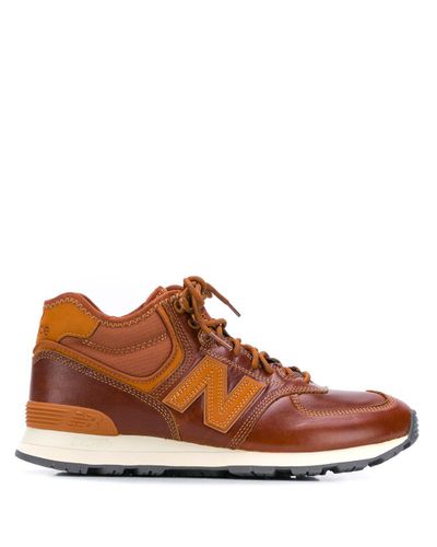 New Balance Leather Mh574v1 Sneakers in Brown for Men - Lyst
