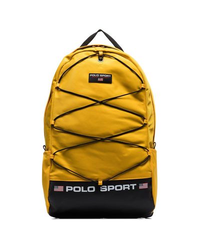 Polo Ralph Lauren Logo Patch Backpack in Yellow for Men | Lyst