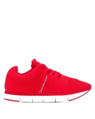 red calvin klein sneakers