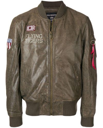 flying tiger leather bomber jacket