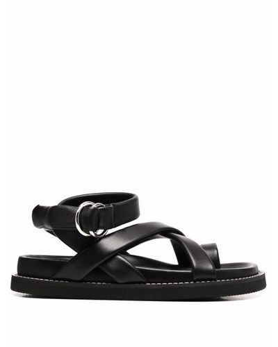 JOSEPH Jazal Leather Sandals in Black | Lyst