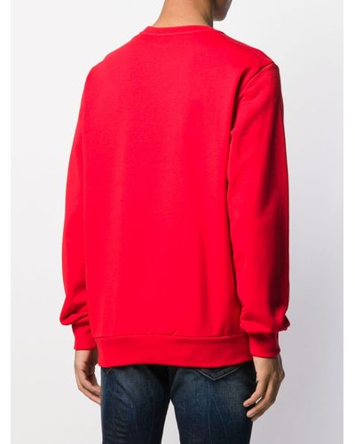 DIESEL Cotton Logo Printed Sweatshirt in Red for Men - Lyst