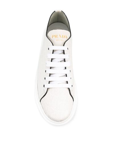 prada raised sole low tops white