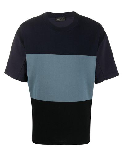 Roberto Collina Cotton Colour-block Short Sleeve T-shirt in Blue for ...