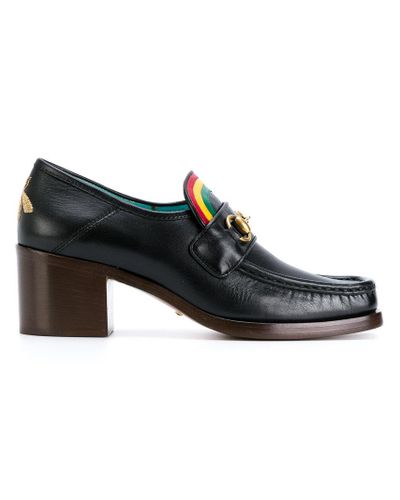 gucci rainbow horsebit leather loafers