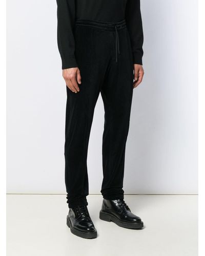 men's black armani trousers