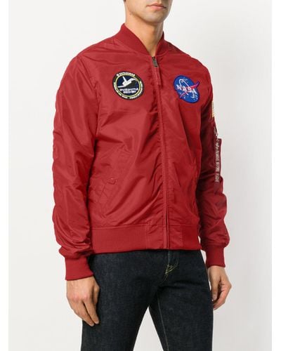 nasa bomber jacket red