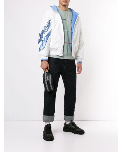 supreme sleeve script sideline jacket black