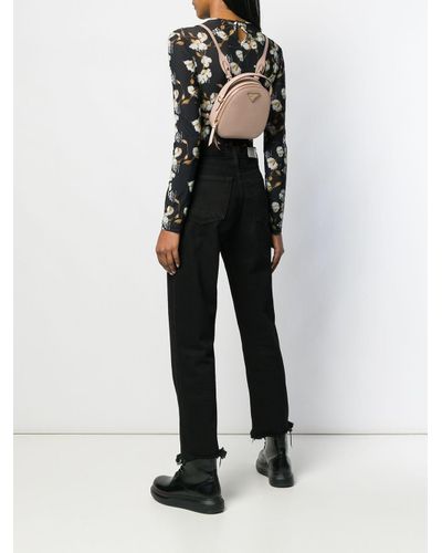 prada mini logo plaque backpack