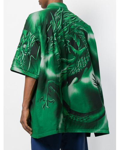 Chemise Dragon Coton Balenciaga pour homme en coloris Vert - Lyst