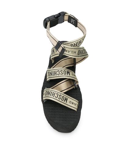 moschino logo strap sandals