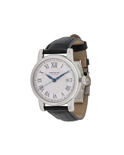 Montblanc Leer Star Date Horloge in het Zwart voor heren - Lyst