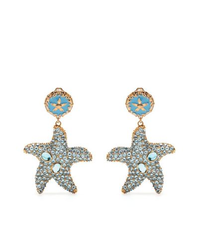 Versace Ohrringe mit Kristallen in Blau - Lyst
