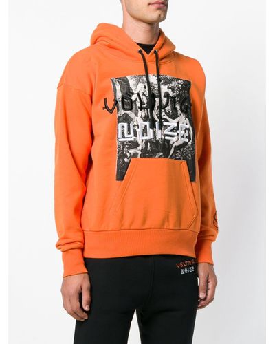 Felpa con cappuccio 'S-Poff'DIESEL in Cotone da Uomo colore Arancione | Lyst