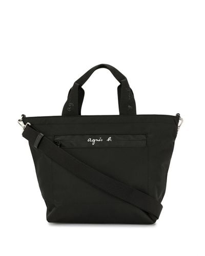 agnès b. Logo Tote Bag in Black - Lyst