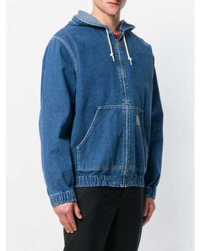 carhartt denim hooded jacket