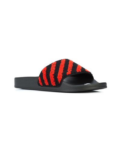 off white flyknit slides