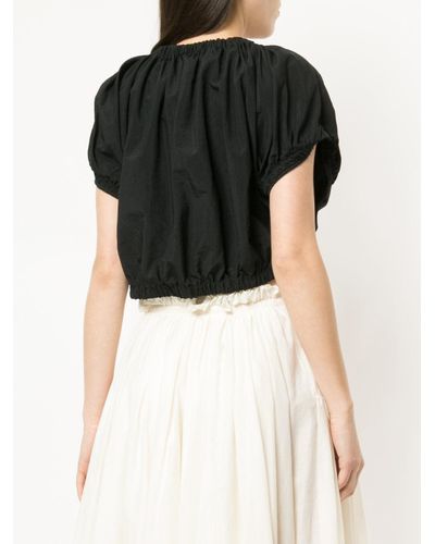 Molly Goddard Cropped Blouse in Black - Lyst