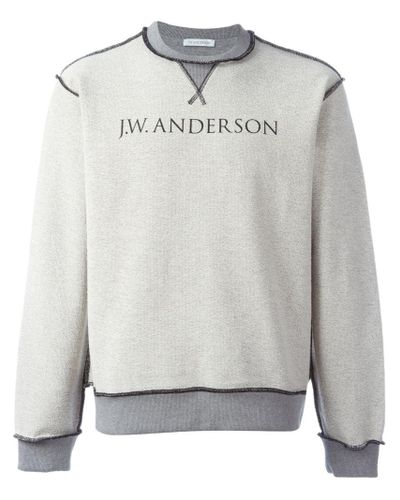 JW Anderson Cotton Inside Out Logo Sweatshirt in Grey (Gray) for Men - Lyst