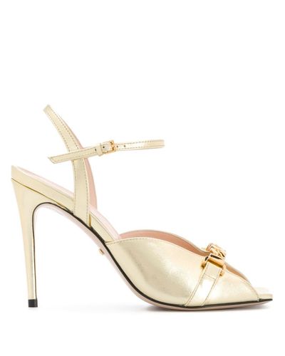 Gucci Sandalen Met Kettingdetail in het Metallic - Lyst
