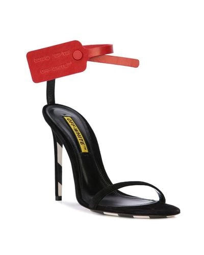 off white ankle strap heels