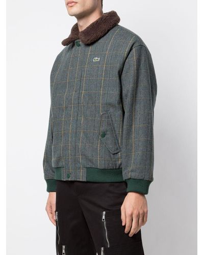 Supreme Wool X Lacoste Plaid Bomber Jacket in Blue for Men | Lyst