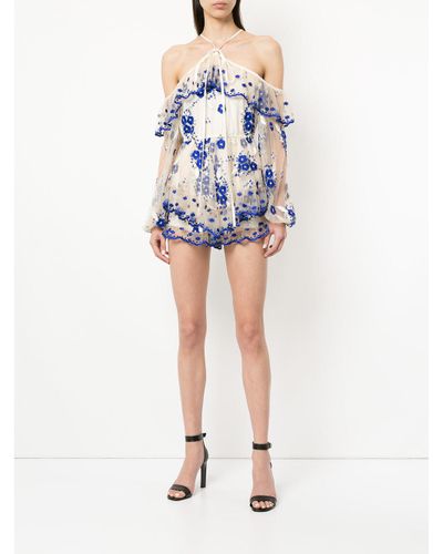 Alice McCALL A Girl Like You Playsuit in Nude & Blue (Blue) - Lyst