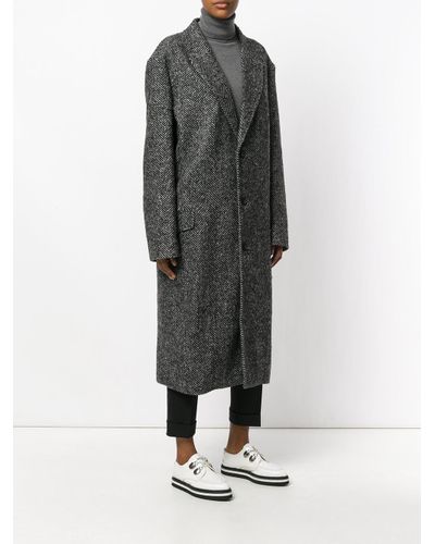 oversized herringbone coat