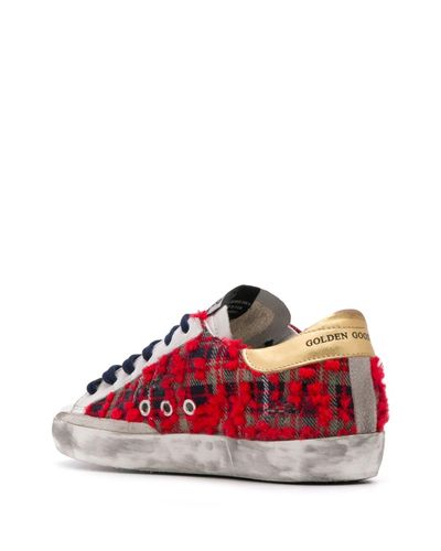 Golden Goose Deluxe Brand Goose Plaid Superstar Sneakers in White - Lyst
