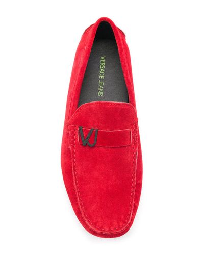 versace loafers red