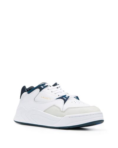 Lacoste Leather Court Slam Panelled Sneakers in White for Men | Lyst